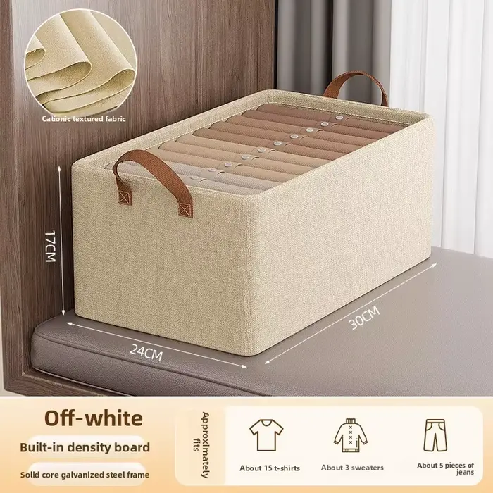 Boîte de rangement domestique, organiseur de placard, panier de rangement pliable en tissu pour vête