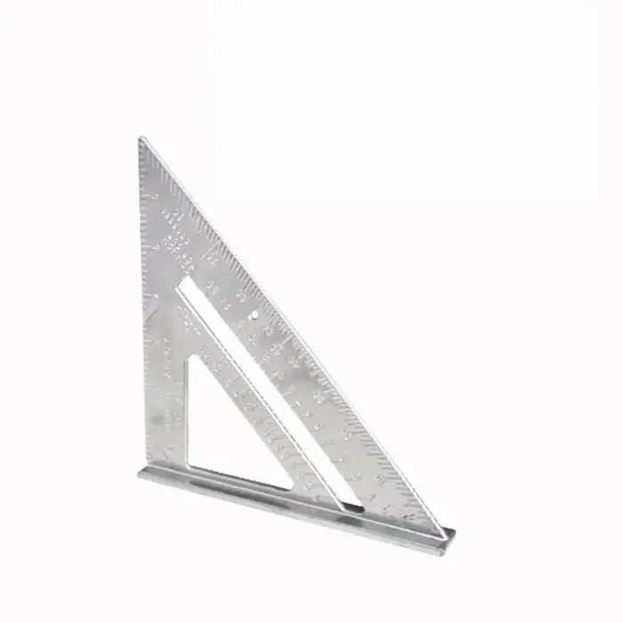 Règle triangulaire de 7 pouces en alliage d'aluminium avec échelle en pouces et métrique, équerre ra