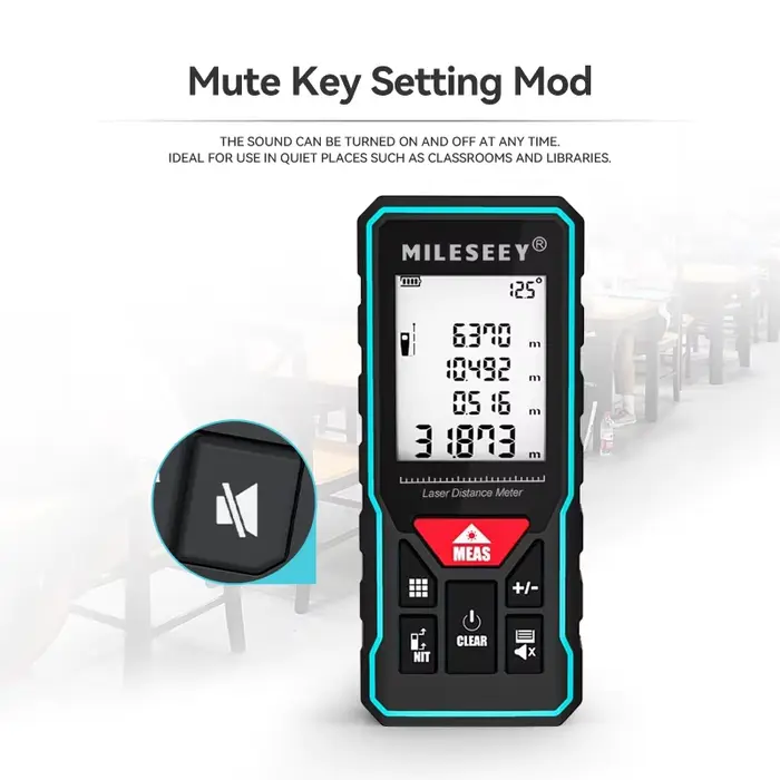 MILESEEY X6 ruban à mesurer Laser 40M 60M 80M 100M