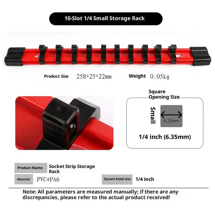 Organisateur de douilles universel droit 1/4" 3/8" 1/2" Support mural pour douilles et clés Boîte de