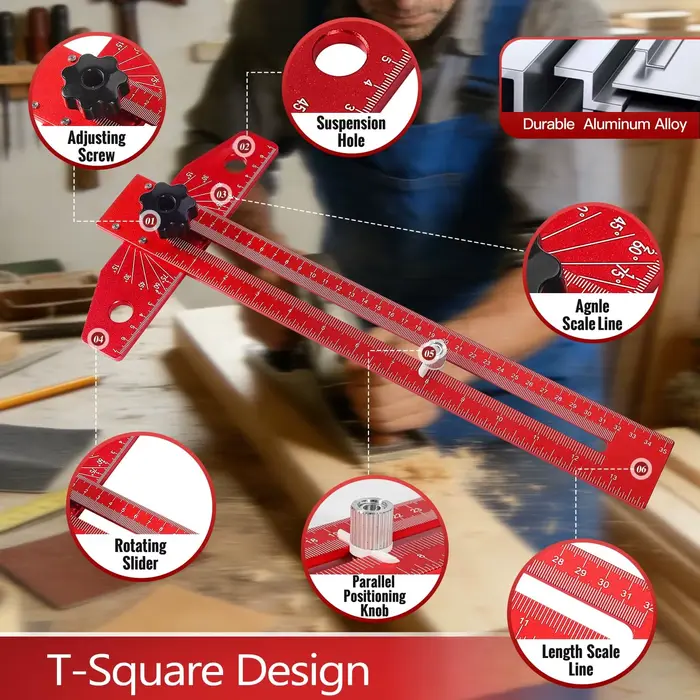 Équerre pliable multifonctionnelle pour le travail du bois