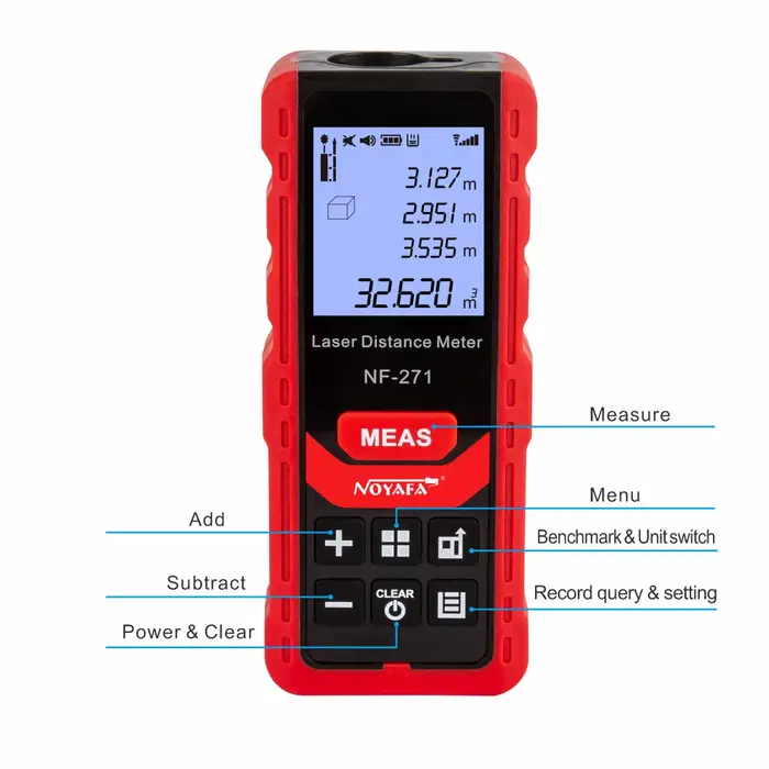 NoynotifNF-271 Distancemètre Laser 40M 80M Télémètre Bande Télémètre Dispositif De Mesure Règle Numé