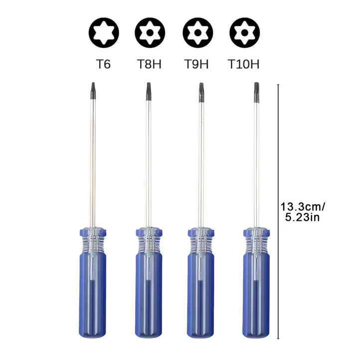Jeu de tournevis Tork 4 pièces T6, T8, T9, T10, adapté à la réparation des manettes PS4 et PS5 des s