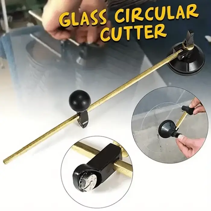 Coupe-verre circulaire réglable avec ventouse
