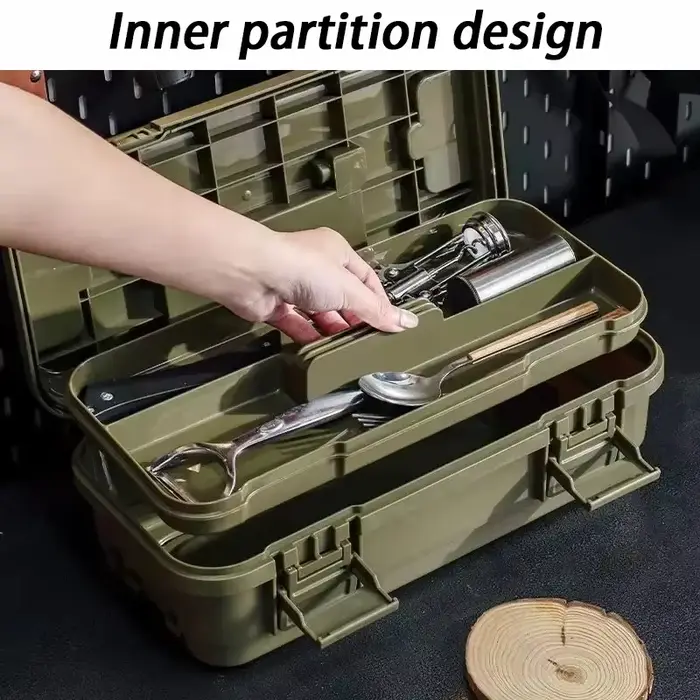 Mallette de transport portable à double couche