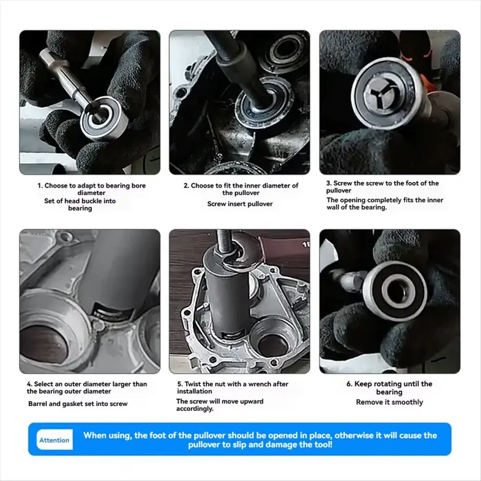 *ABDH Kit de retrait de roulement intérieur de moto Kit d'extracteur