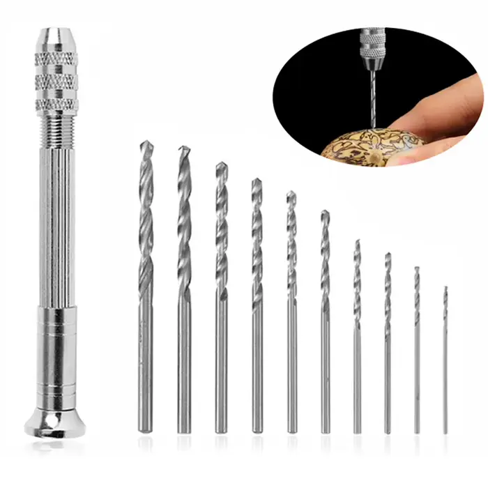 1/11 pièces 0.3-3.2mm Mini Micro perceuse à main outils de forage pour le travail du bois pour les m