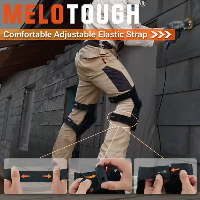 Genouillères MELOTOUGH pour le travail, la construction, le sol, le jardinage, confortables et flexi