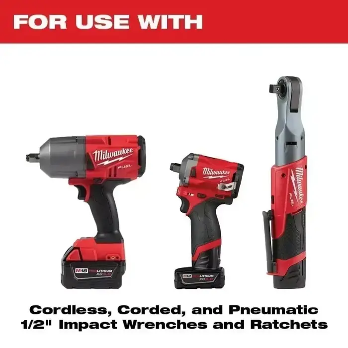 MILWAUKEE 49-66-7014 Impact Duty 14 pièces 1/2 "entraînement métrique profond 6 points douilles Kits HOCKWAVE clé