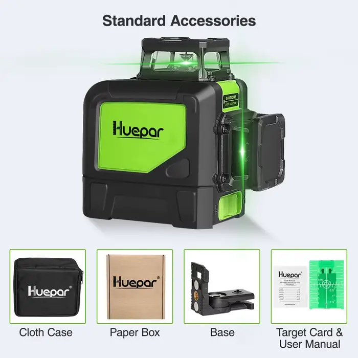 Huepar-niveau laser 3D à nivellement automatique 902CG 360