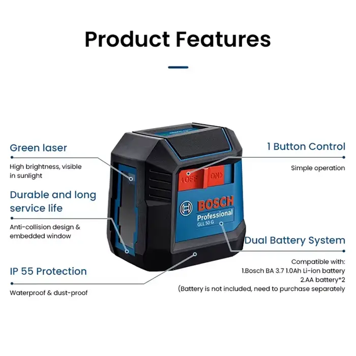 Bosch niveau Laser GLL 50 G vert 2 lignes