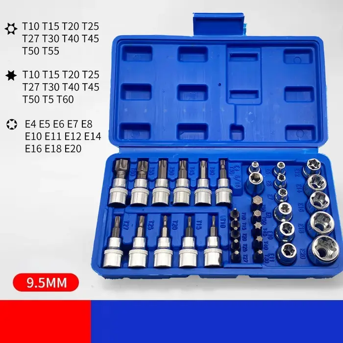 Jeu de douilles Torx et E-Torx professionnel de 34 pièces