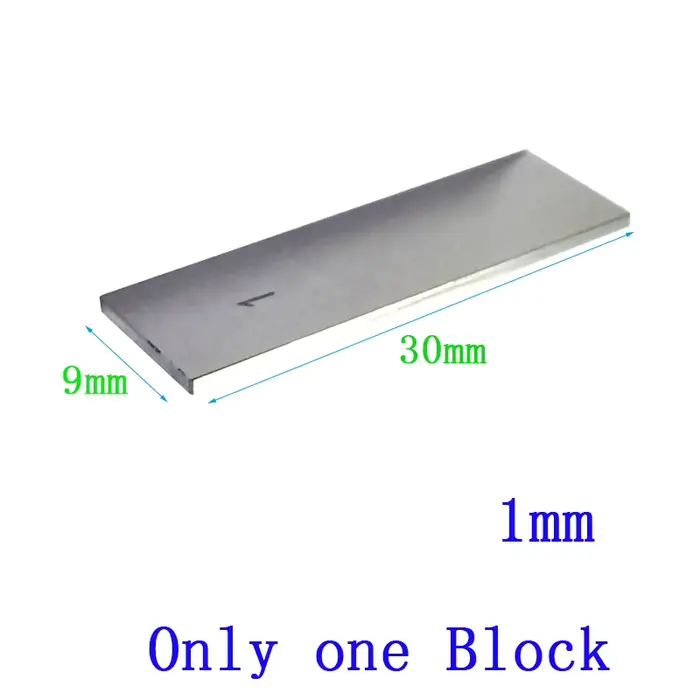 Bloc d'acier jauge de mesure bloc de jauge carré en acier 1mm, 2mm, 3mm, 4mm, 5mm, 6mm, 7mm, 8mm-9mm
