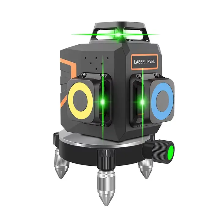 Niveau laser BOAYAL auto-nivelant 3x360 °   Ligne croisée verte 3D 12 pour la construction, batterie rechargeable 4000mAh, télécommande