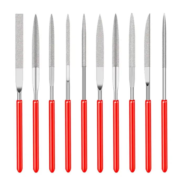 10 pièces diamant aiguille fichier ensemble 3x140mm Mini