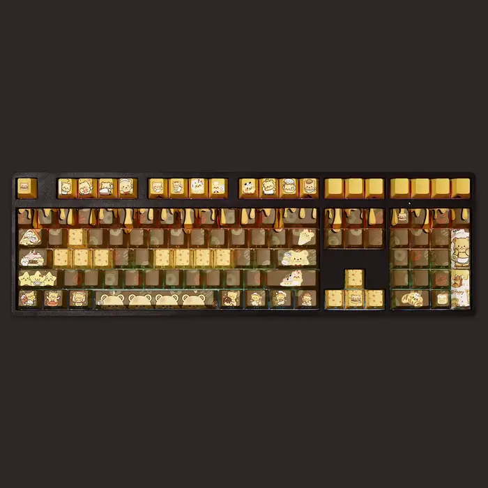 108 touches ours au beurre dessin animé mignon personnalisé PBT bricolage sous-lit imprimé rétro-écl
