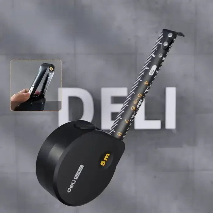 Ruban à mesurer en acier noir Deli 3/5M