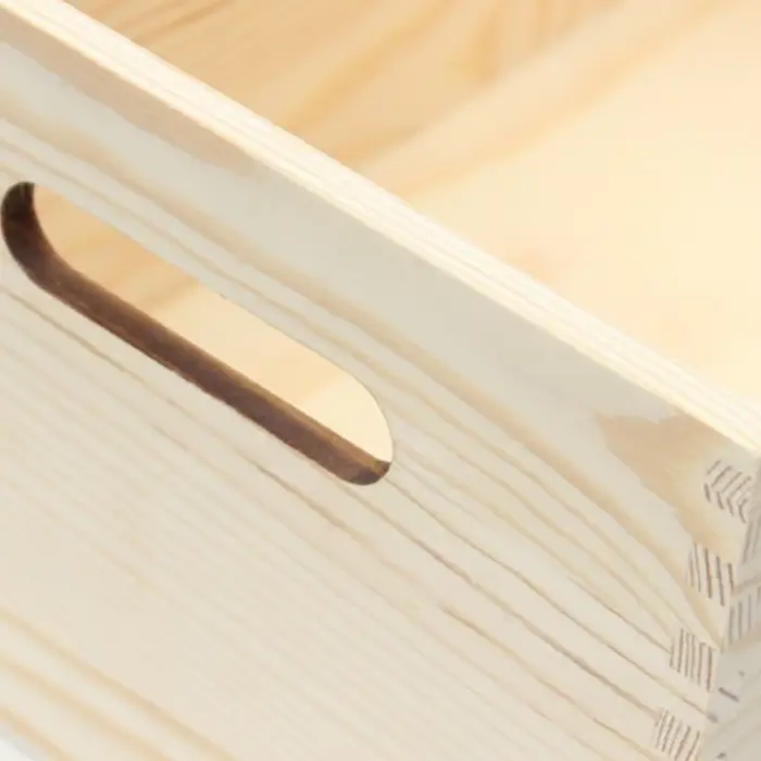 Boîte de rangement en bois massif