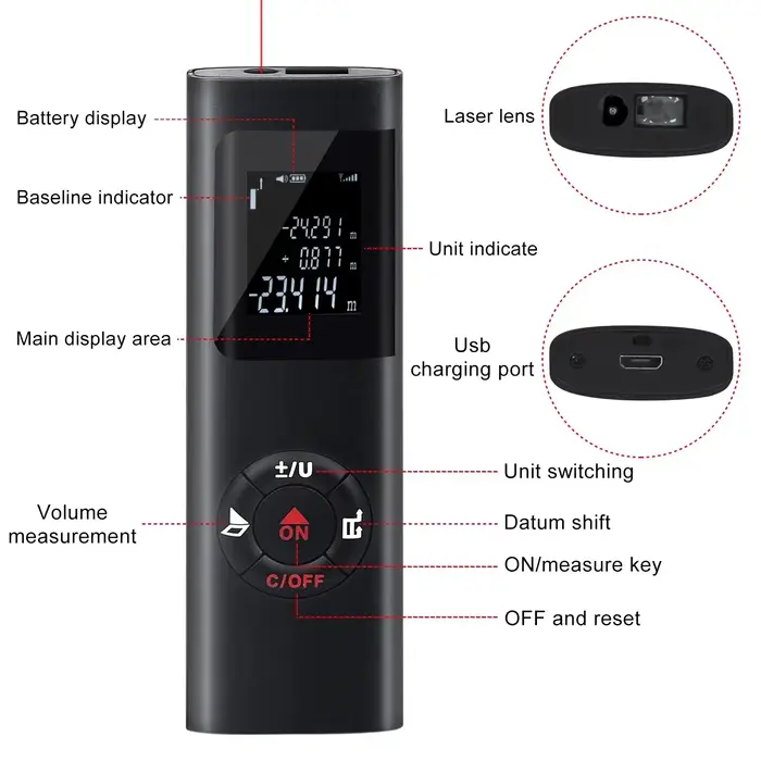 Mini télémètre Laser intelligent 40M/60M
