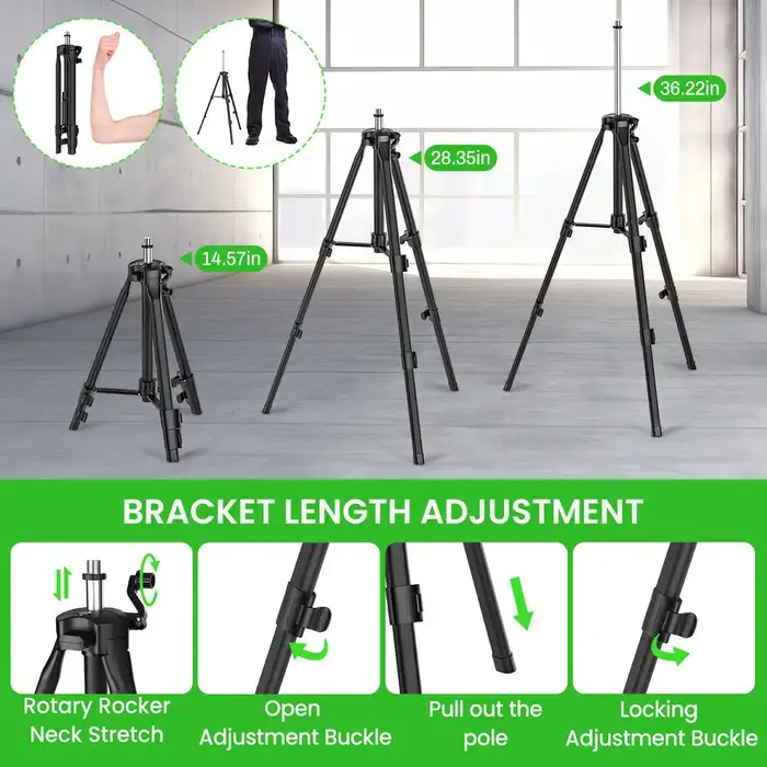 4D 16-Line Laser Level with Auto-Leveling, USB-Rechargeable Lithium Battery, High-Power Laser for Fl