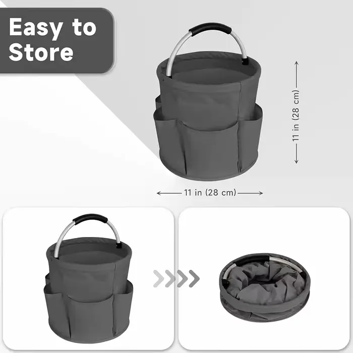 Panier de rangement pliable avec poignée et plusieurs poches - Portable