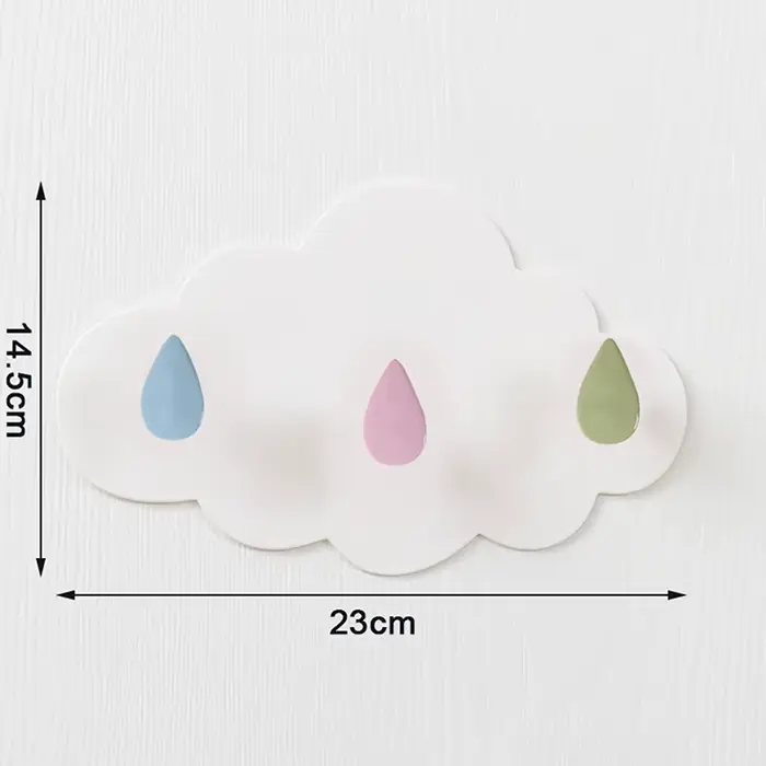 ♥ Support de rangement en forme de nuage avec crochets, crochet auto-adhésif pour chambre d'enfant s