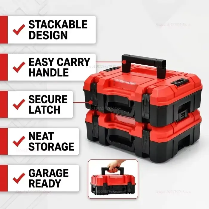 Boîte à outils multifonctionnelle avec compartiments de rangement durables