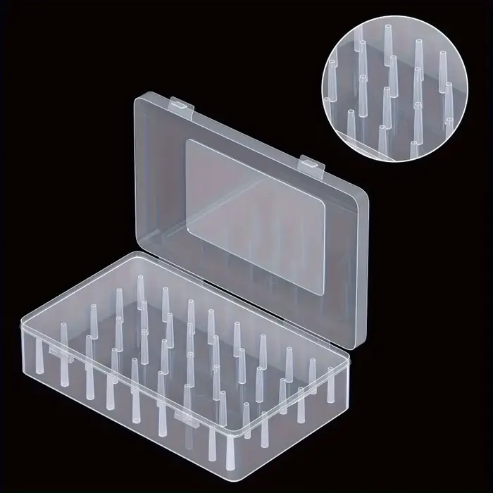 Boîte de rangement transparente en plastique PP pour kit de couture et broderie