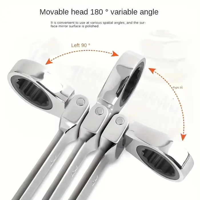 Clé à cliquet multifonctionnelle de 10 mm avec couple réglable et tête mobile - Acier au chrome vanadium ultra durable