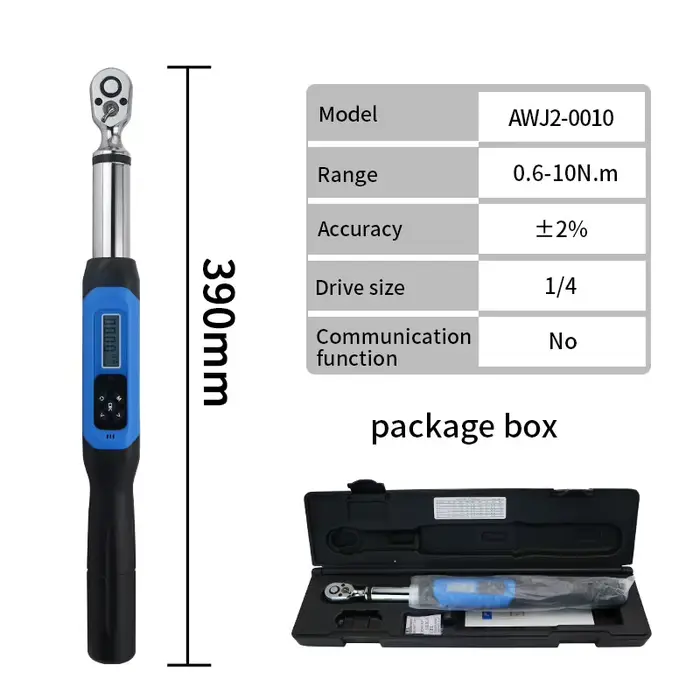 Clé dynamométrique numérique LCD 1/4'' 3/8'' réglable bidirectionnelle avec alarme sonore, outil man