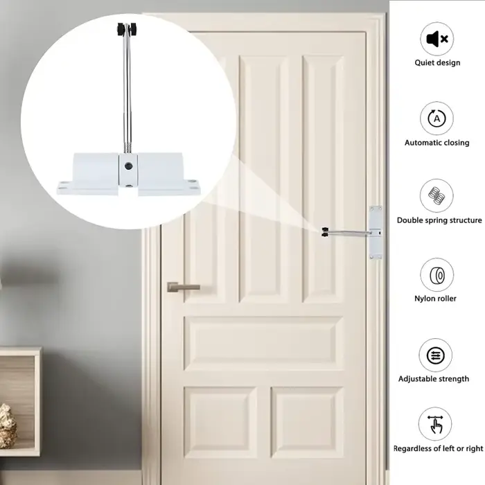 Ferme-porte automatique à 180 degrés en métal