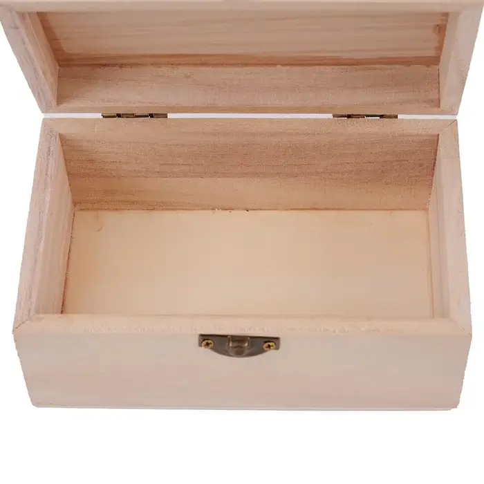 Boîte de rangement en bois massif avec couvercle