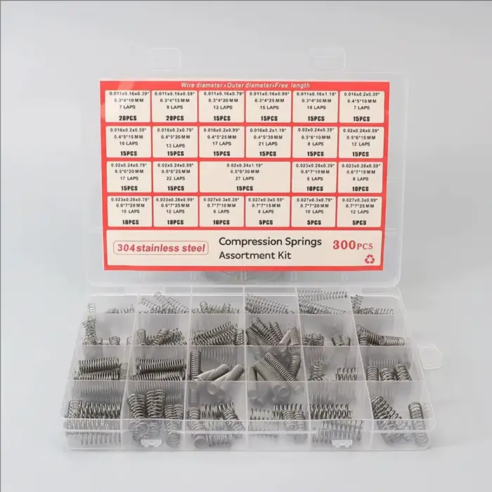 Kit de ressorts de Compression 300 pièces, 24 tailles en acier inoxydable pour la réparation mécaniq