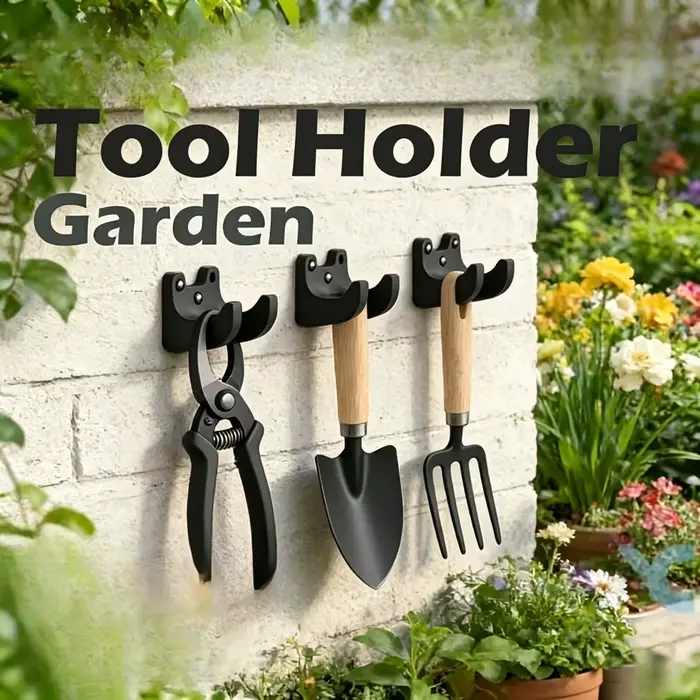 Lot de 4 crochets de rangement pour outils de jardin – ouverture de 35 mm