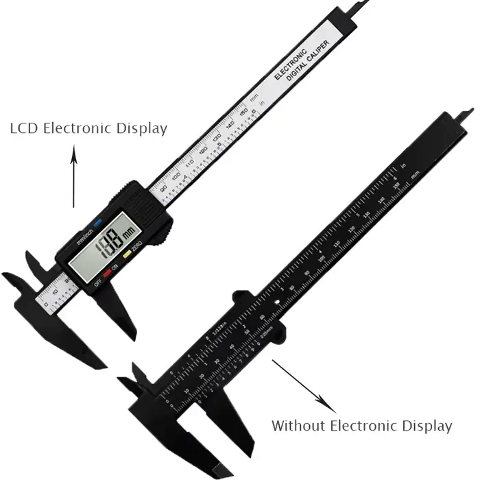 Pied à coulisse numérique électronique, cadran en fibre de carbone, jauge à vernier, outil de mesure
