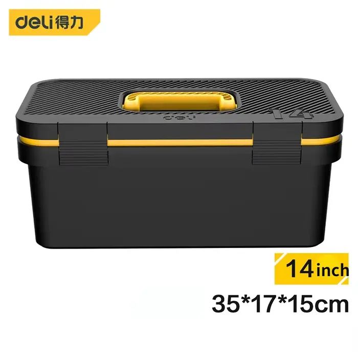 Deli-Boîte à outils portable pour électricien, boîtes de rangement multifonctionnelles, mallette à o