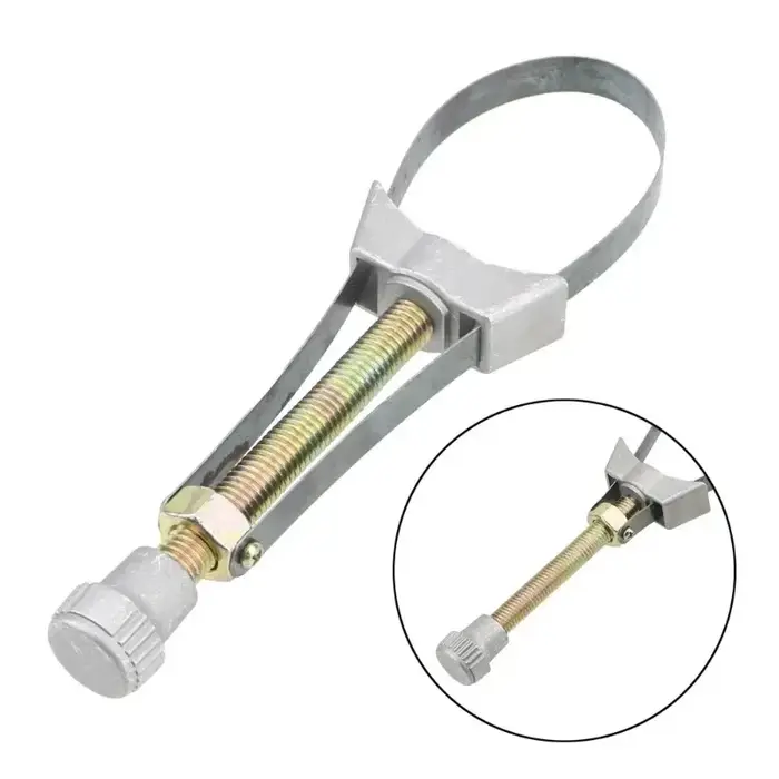 Clé de filtre à huile, sangle en acier réglable robuste