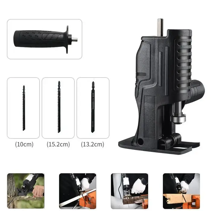 Adaptateur de perceuse à scie électrique alternative portable avec 3 lames