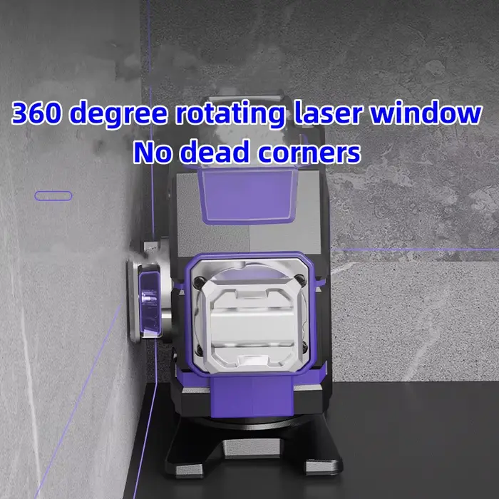 Niveau laser 12/16 lignes 3D/4D faisceau lumineux violet auto-nivelant