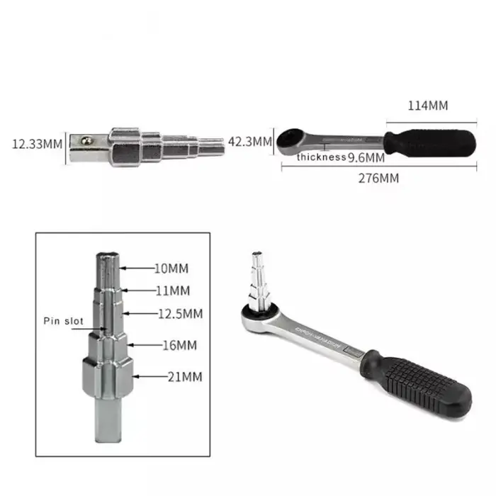 Clé à cliquet en acier au carbone, outil à main de 10 à 21mm, radiateur à tétons Durable, fourniture