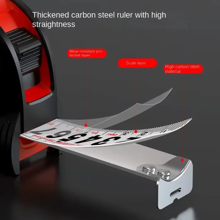 Deli 5/7.5M épaissir ruban à mesurer en acier au carbone avec haute rectitude multifonctionnel travail du bois outils de mesure manuels portables