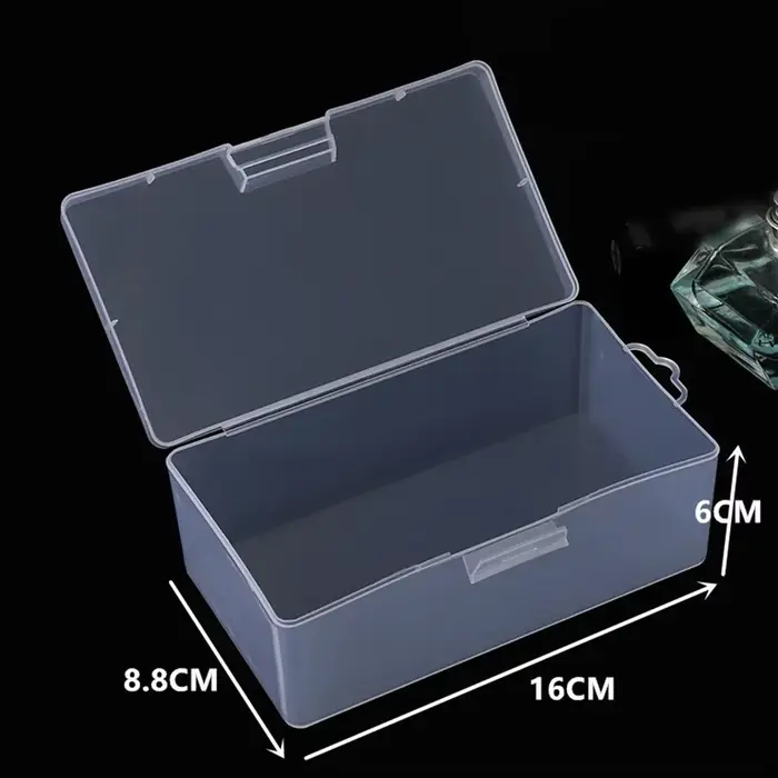 Boîte de rangement rectangulaire en plastique Transparent avec couvercle