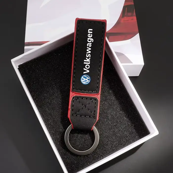 Porte-clés en cuir suédé pour homme et femme