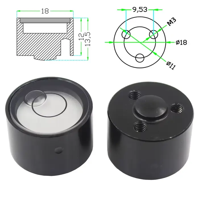 Niveau à Bulle de Haute Précision, Accessoires de 18x13.5mm, 10 Pouces/2mm