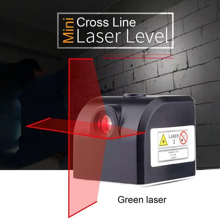 Niveau laser portable autonivelant à affichage LED 360° avec faisceau croisé