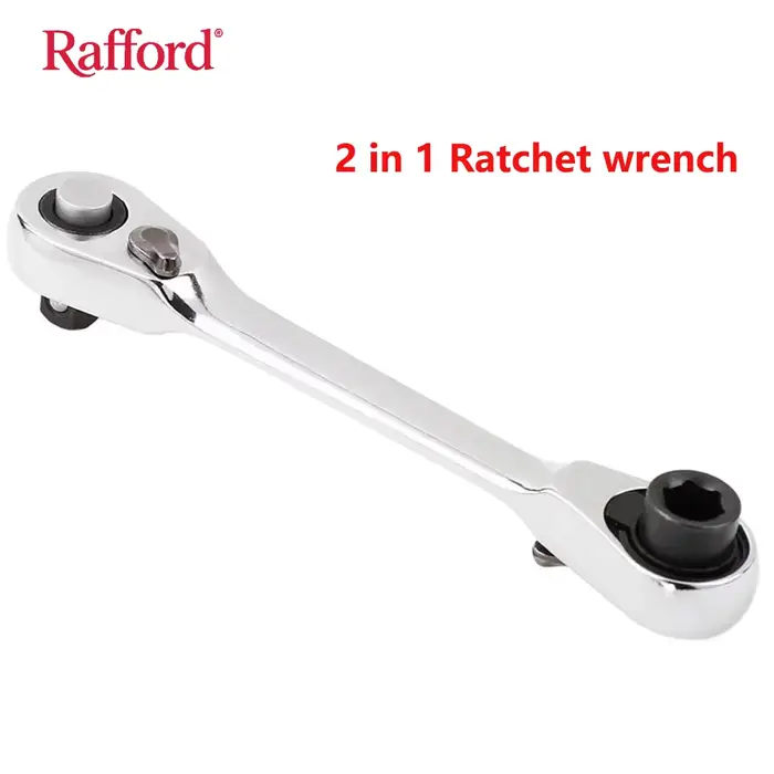 Rafford Mini aigus 1/4 clé à cliquet Double extrémité clé à cliquet à douille rapide tournevis clés
