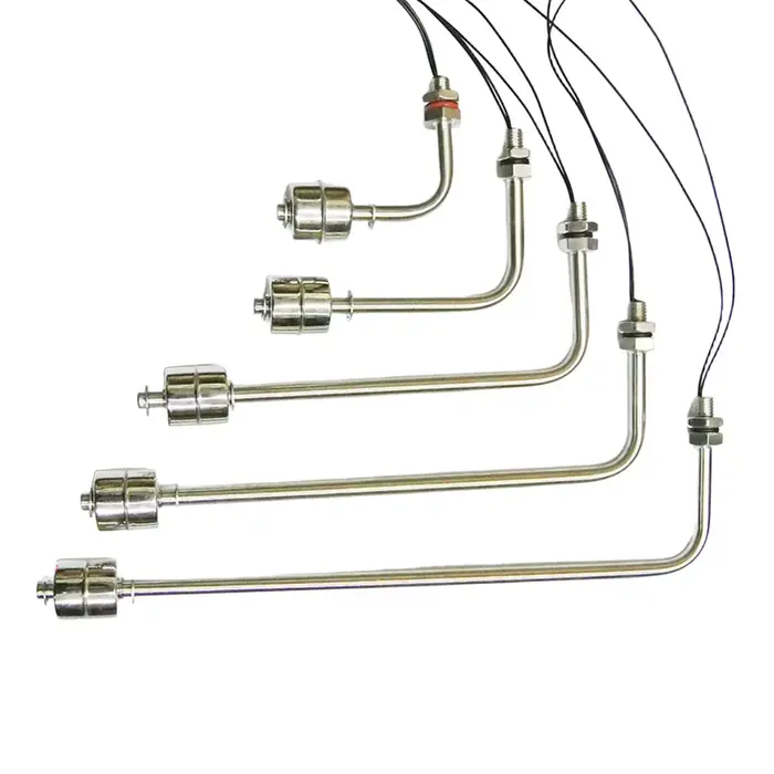 1pc 75/100/150/200/250mm interrupteur à flotteur en acier inoxydable réservoir capteur de niveau d'eau à Angle droit