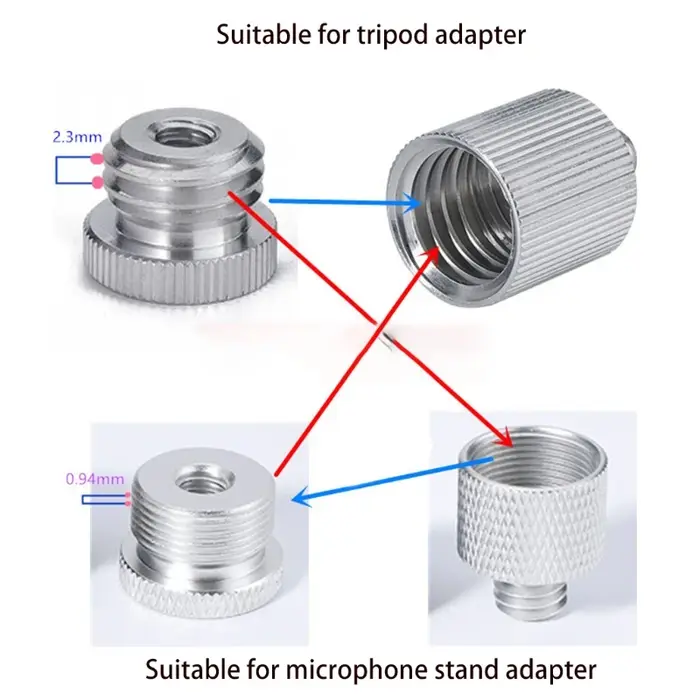 Adaptateur 5/8 "à 1/4", Compatible avec niveau Laser à filetage 1/4 et télémètre 5/8 ", trépied, sup
