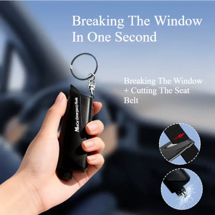 Marteau de sécurité automobile multifonctionnel portable pour briser les vitres en cas d'urgence