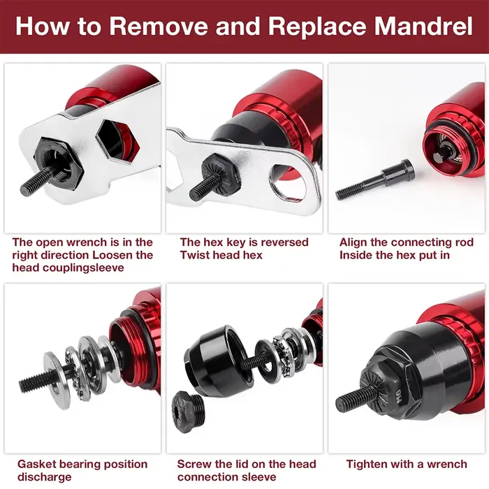 Machine à riveter les écrous M3, M4, M5, M6 et M8 pour usage domestique, adaptateur pour pistolet à 